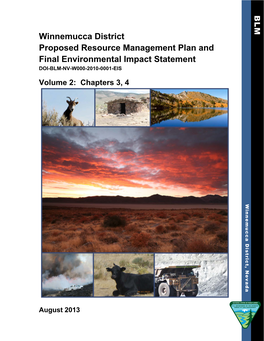 Winnemucca District Proposed Resource Management Plan and Final Environmental Impact Statement DOI-BLM-NV-W000-2010-0001-EIS