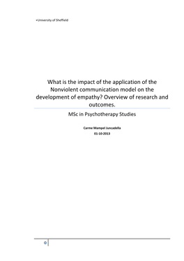 What Is the Impact of the Application of the Nonviolent Communication Model on the Development of Empathy? Overview of Research and Outcomes