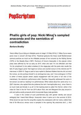 Nicki Minaj's Sampled Anaconda and the Semiotics of Contradiction