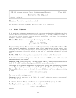 John Ellipsoid 5.1 John Ellipsoid