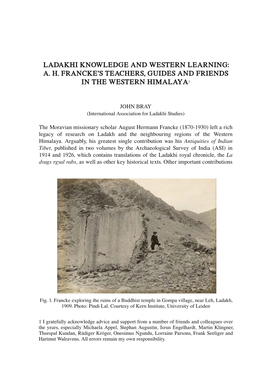 Ladakhi Knowledge and Western Learning: A