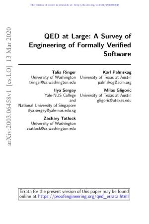 A Survey of Engineering of Formally Verified Software