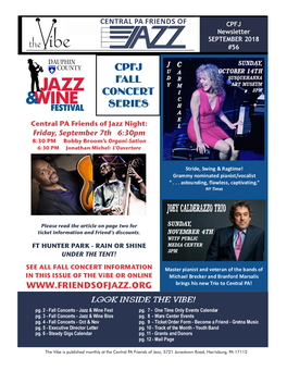 CPFJ Fall Concert Series at Dauphin County Wine & Jazz Festival, Ft