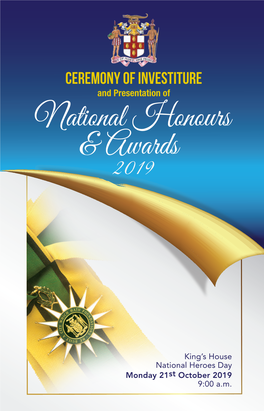 Recipients for National Honours and Awards 2019