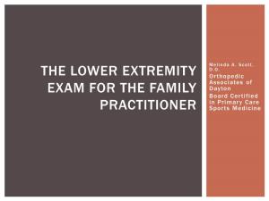 The Lower Extremity Exam for the Family Practitioner