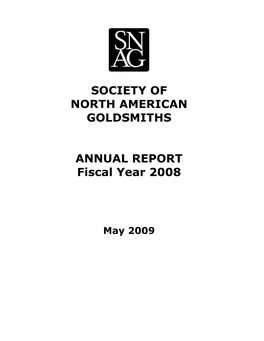 Society of North American Goldsmiths Annual Report
