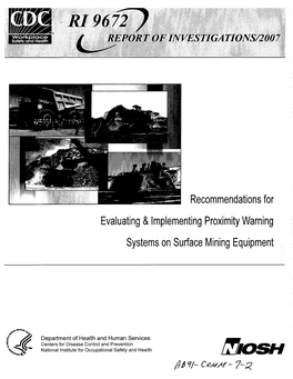Recommendations for Evaluating & Implementing Proximity Warning
