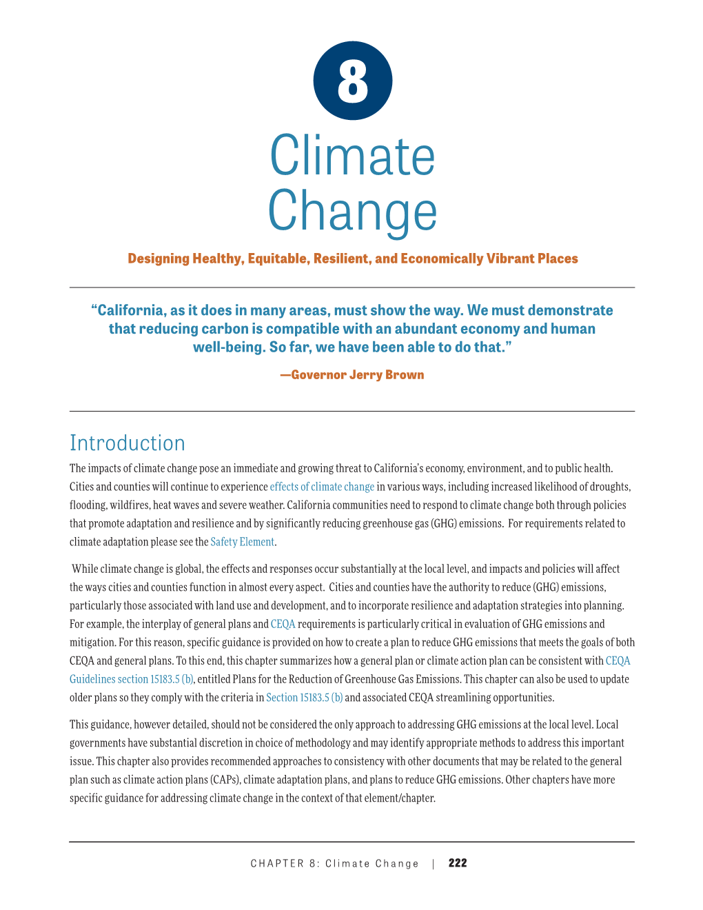 Climate Change Designing Healthy, Equitable, Resilient, and Economically Vibrant Places