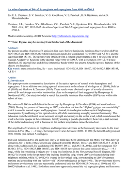 An Atlas of Spectra of B6–A2 Hypergiants and Supergiants from 4800 to 6700 Å