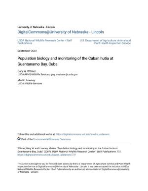 Population Biology and Monitoring of the Cuban Hutia at Guantanamo Bay, Cuba