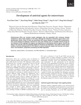 Development of Antiviral Agents for Enteroviruses