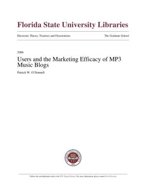 The Users and Marketing Efficacy of MP3 Music Blogs