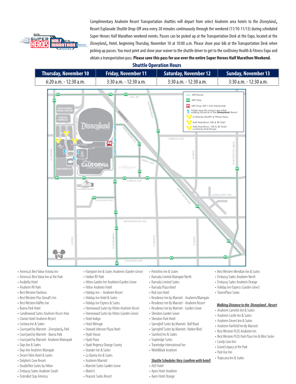 2016 Super Heroes Half Marathon ART Map 2016