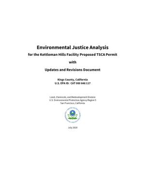 Environmental Justice Analysis for the Kettleman Hills Facility TSCA Permit with Updates and Revisions Document
