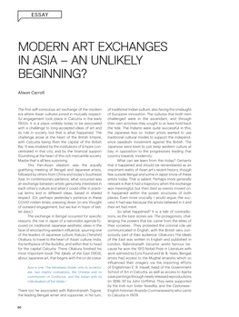 Modern Art Exchanges in Asia – an Unlikely Beginning?