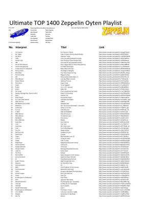 Ultimate TOP 1400 Zeppelin Oyten Playlist