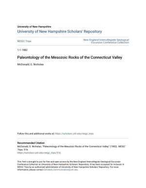 Paleontology of the Mesozoic Rocks of the Connecticut Valley
