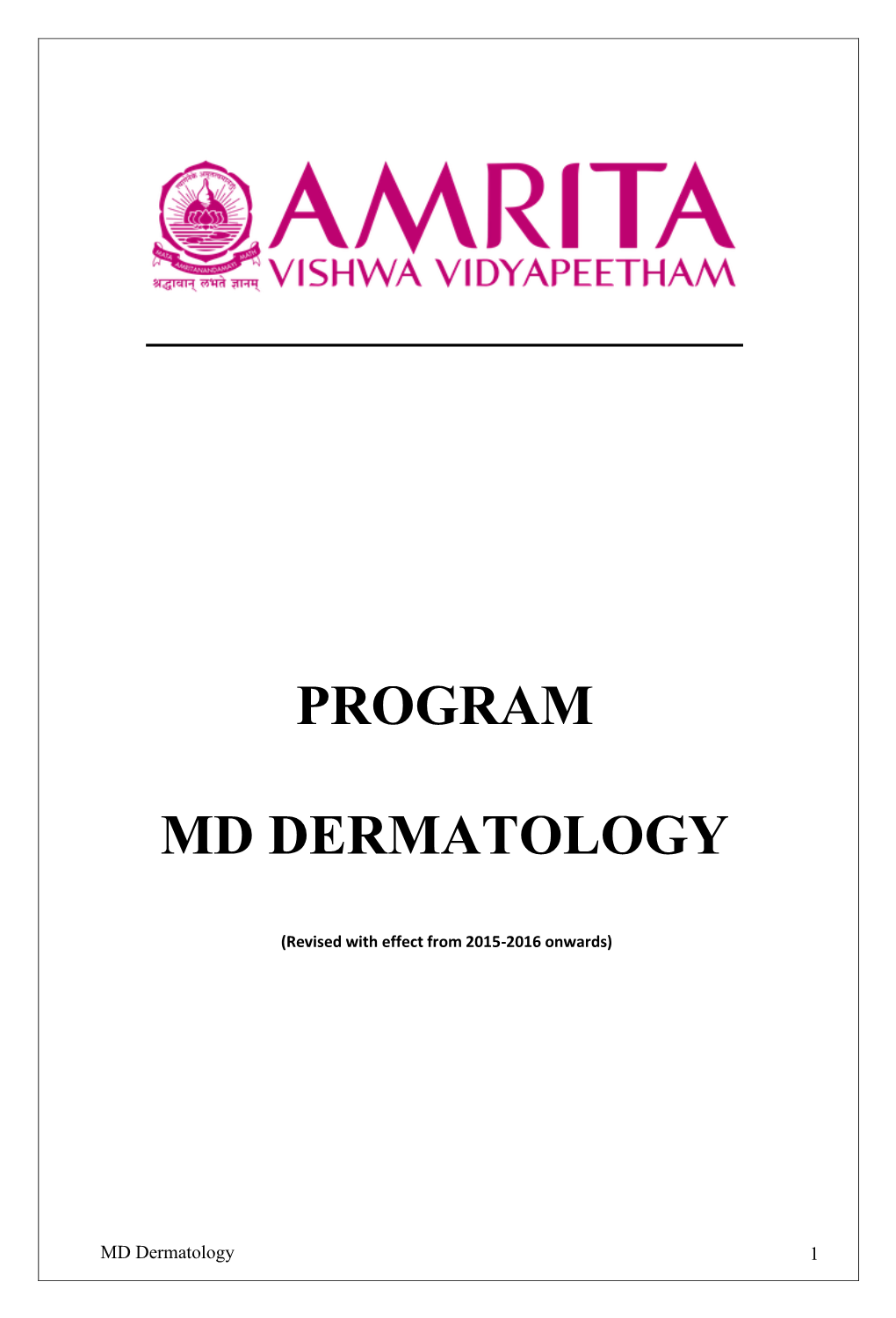 Program Md Dermatology