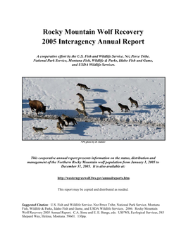 Rocky Mountain Wolf Recovery 2005 Interagency Annual Report