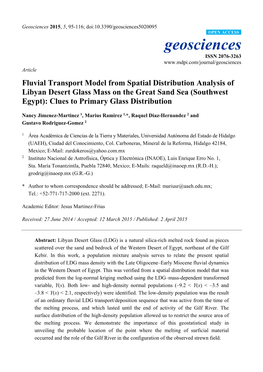 Fluvial Transport Model from Spatial Distribution Analysis of Libyan Desert Glass Mass on the Great Sand Sea (Southwest Egypt): Clues to Primary Glass Distribution
