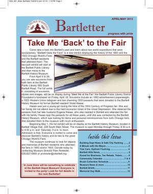 Inside This Issue Take Me 'Back' to the Fair