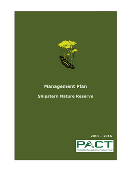 Shipstern Nature Reserve Management Plan 2011-2016