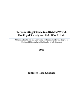 The Royal Society and Cold War Britain 2013 Jennifer Rose Goodare