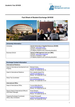 Information Sheet Student Exchange Programs