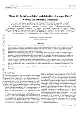 Gliese 49: Activity Evolution and Detection of a Super-Earth? a HADES and CARMENES Collaboration