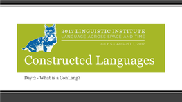 Constructed Languages