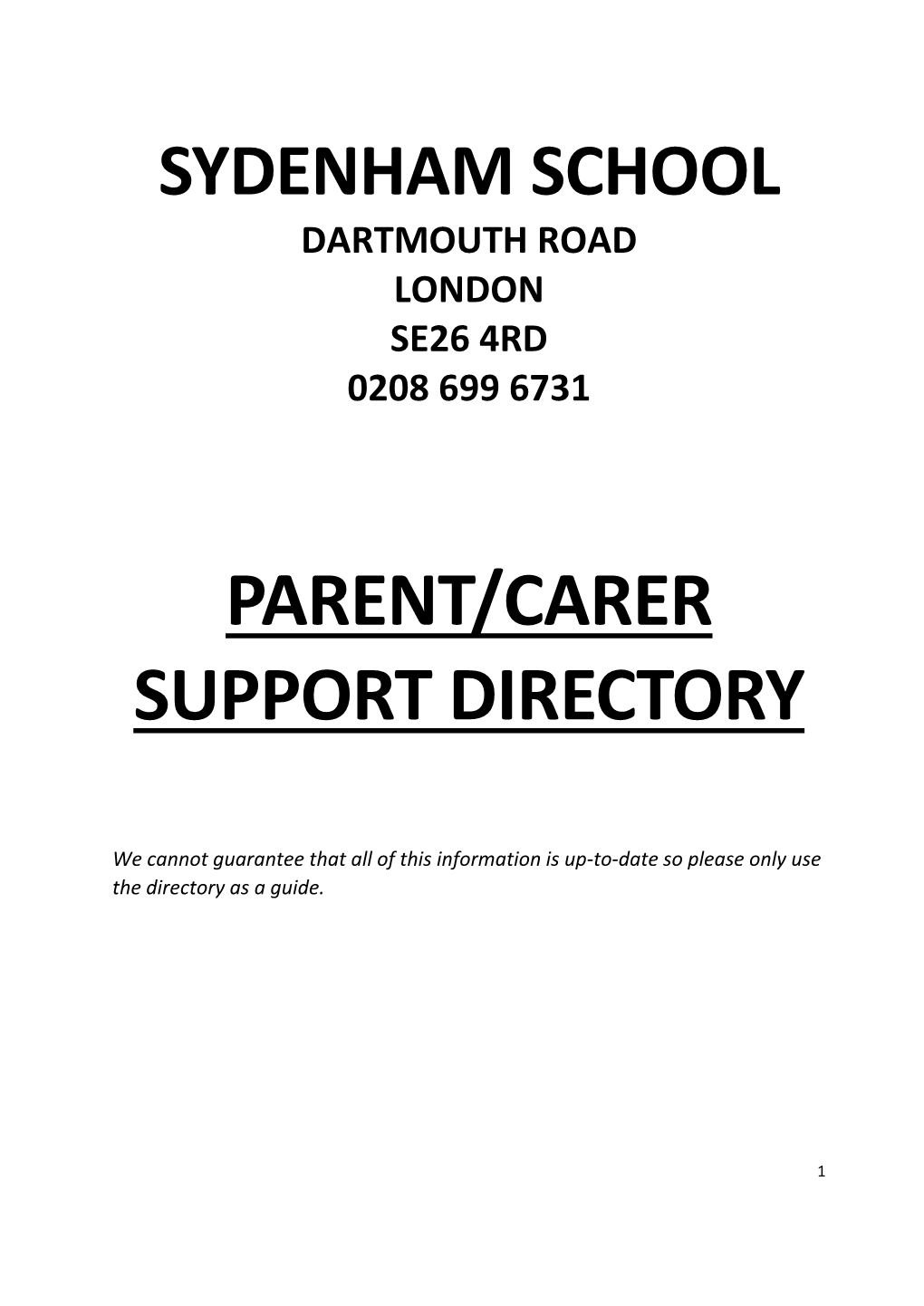 Parent/Carer Support Directory