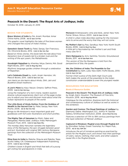 Peacock in the Desert: the Royal Arts of Jodhpur, India October 18, 2018—January 21, 2019