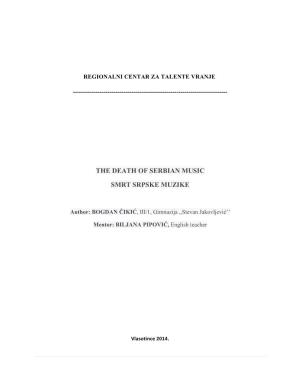 The Death of Serbian Music by Bogdan Cikic