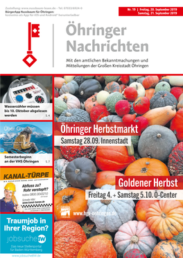 Ausgabe 19/2019 Vom 20. September 2019