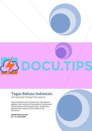Tugas Bahasa Indonesia Teks Deskriptif Tentang Tokoh Idolamu