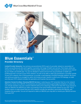 Blue Essentialssm Provider Directory