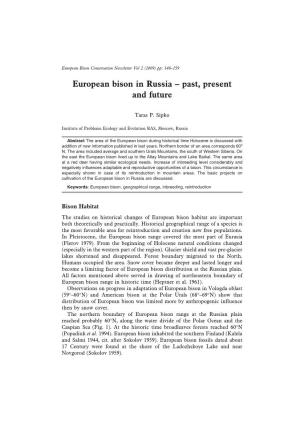 European Bison in Russia – Past, Present and Future