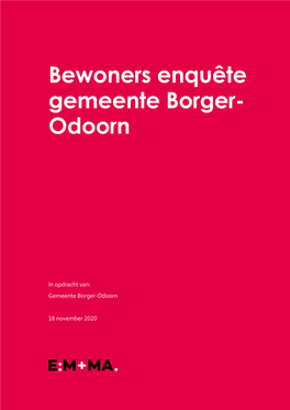 Bewoners Enquête Gemeente Borger-Odoorn