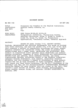 Document Resume Ed 054 110 Sp 007 293 Title