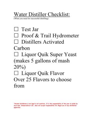2 Water Distiller Instructions