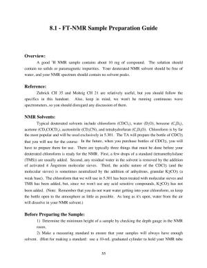 8.1 - FT-NMR Sample Preparation Guide