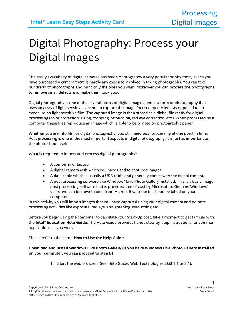 Digital Photography: Process Your Digital Images