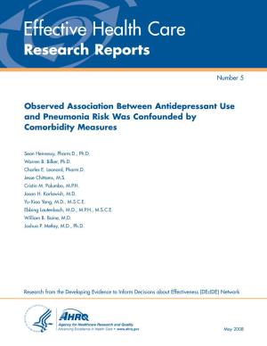 Observed Association Between Antidepressant Use and Pneumonia Risk Was Confounded by Comorbidity Measures