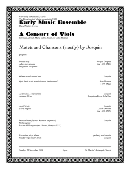 Early Music Ensemble a Consort of Viols