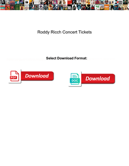 Roddy Ricch Concert Tickets