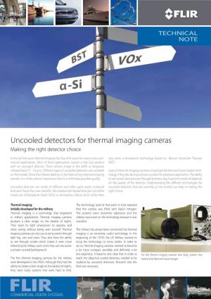 Uncooled Detectors for Thermal Imaging Cameras Making the Right Detector Choice