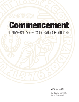 2021 Commencement Program for the University of Colorado Boulder