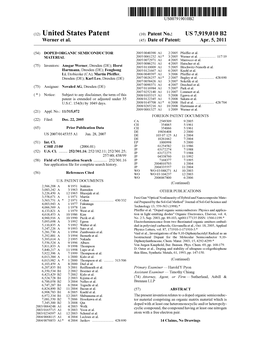 (12) United States Patent (10) Patent No.: US 7,919,010 B2 Werner Et Al