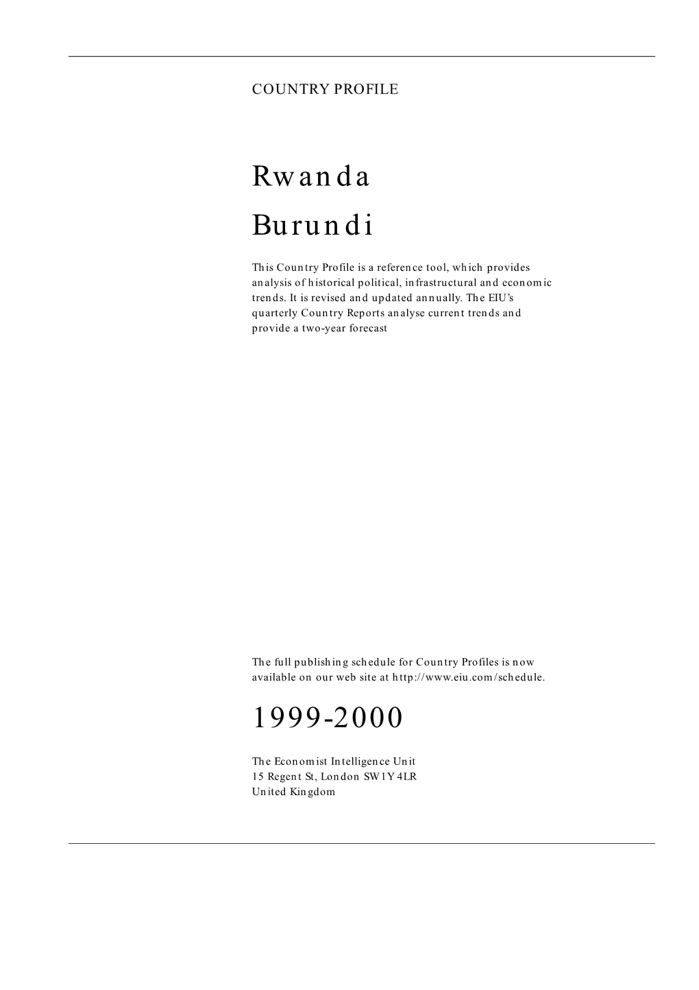 1999-2000 Rwanda Burundi