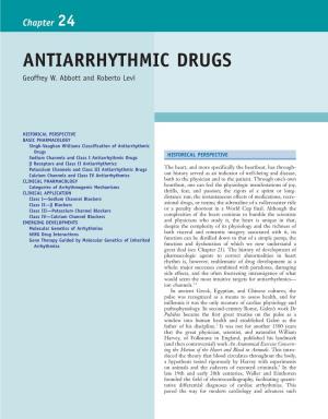 ANTIARRHYTHMIC DRUGS Geoffrey W